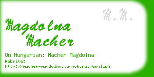 magdolna macher business card